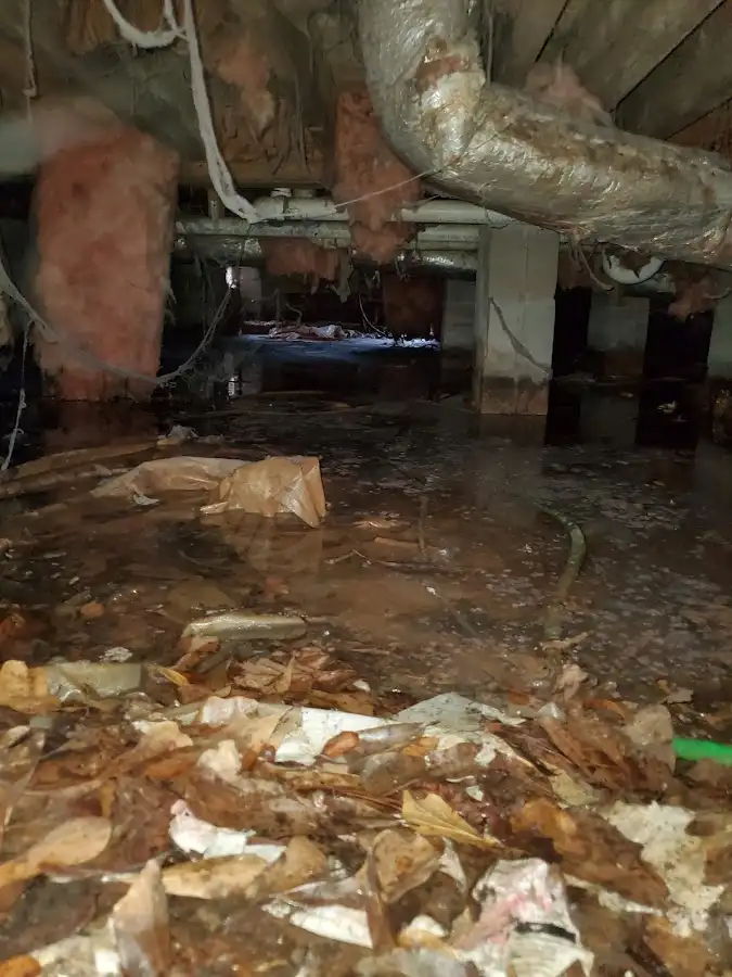 Crawl space flood assessment for Commercial Water Damage Restoration in Union Mill